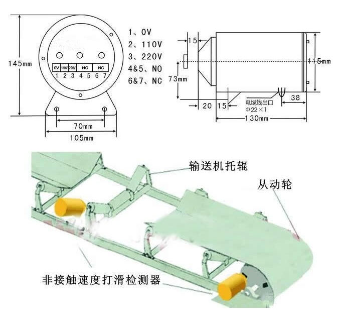 非接觸式打滑開關安裝示意圖